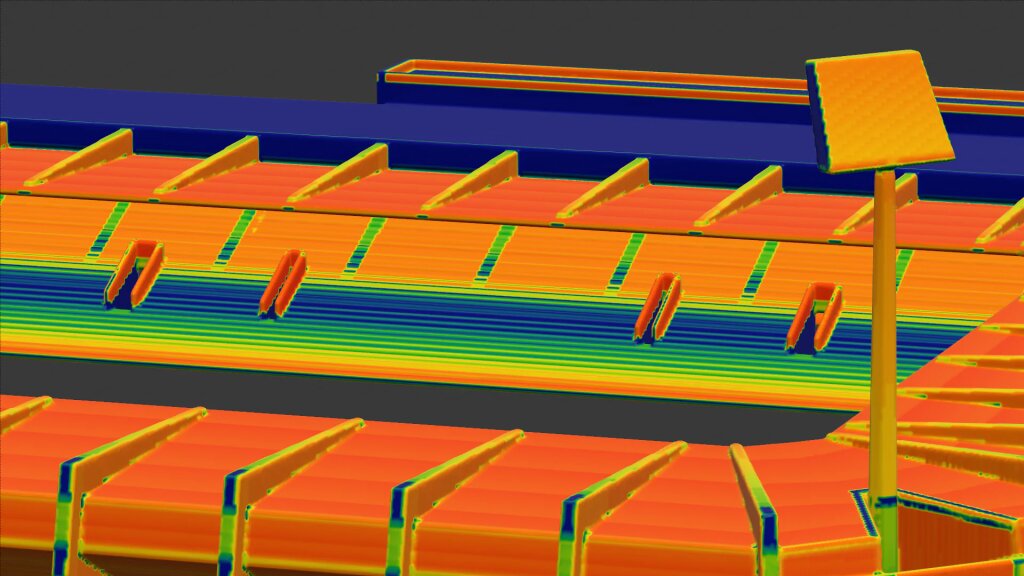 Wandstärkenanalyse in CUR3D.